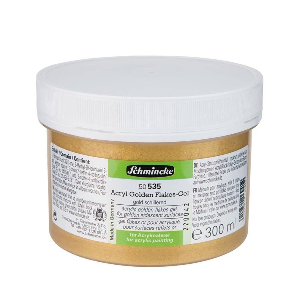 Schmincke Medium 535 Golden Flakes Gel Altın Parçalı Jel 300 ml