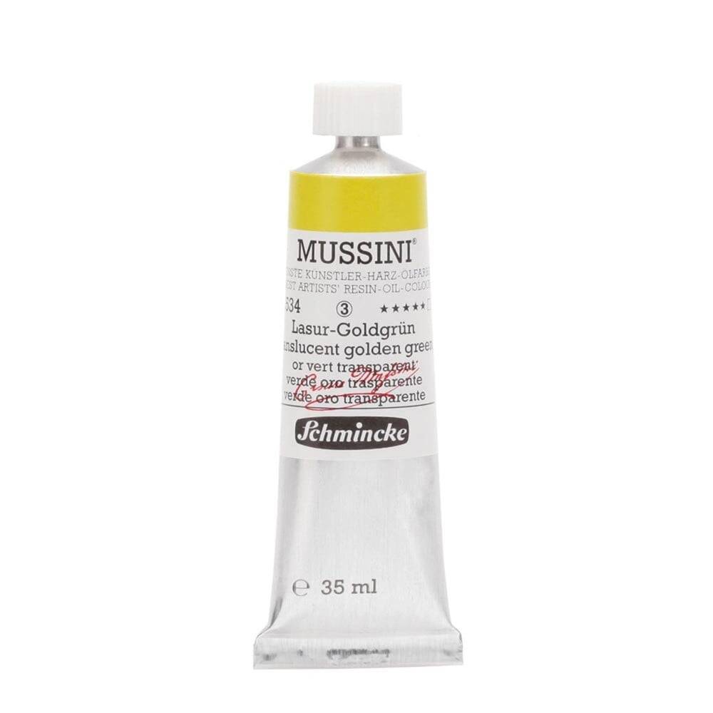 Schmincke Mussini Artist Yağlı Boya 35 ml 534 Translucent Golden Green Seri 3