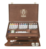 Schmincke Norma Professional Wooden Box Oil Paint Set, 15x35ml + white 120ml