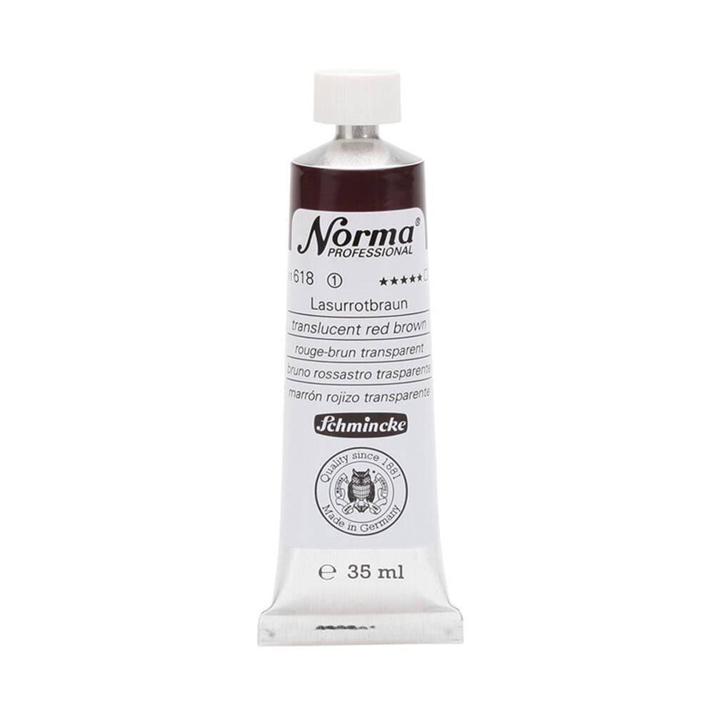 Schmincke Norma Profesyonel 35 ml 618 Translucent Red Bro
