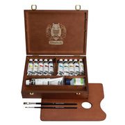 Schmincke Primacryl Artist Wooden Box Acrylic Paint Set 35 ml x 10 colors 150 white and Brush Gift