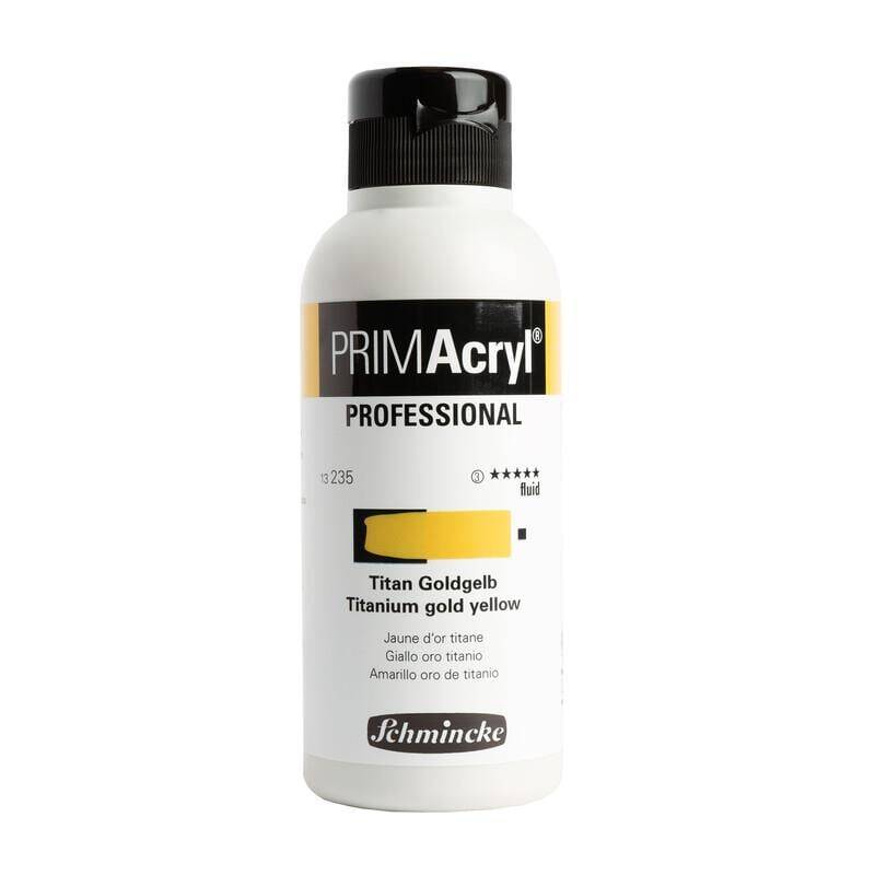 Schmincke Primacryl Artist Akrilik Boya 250 ml 235 Titanium Gold Yellow Fluid Seri 3