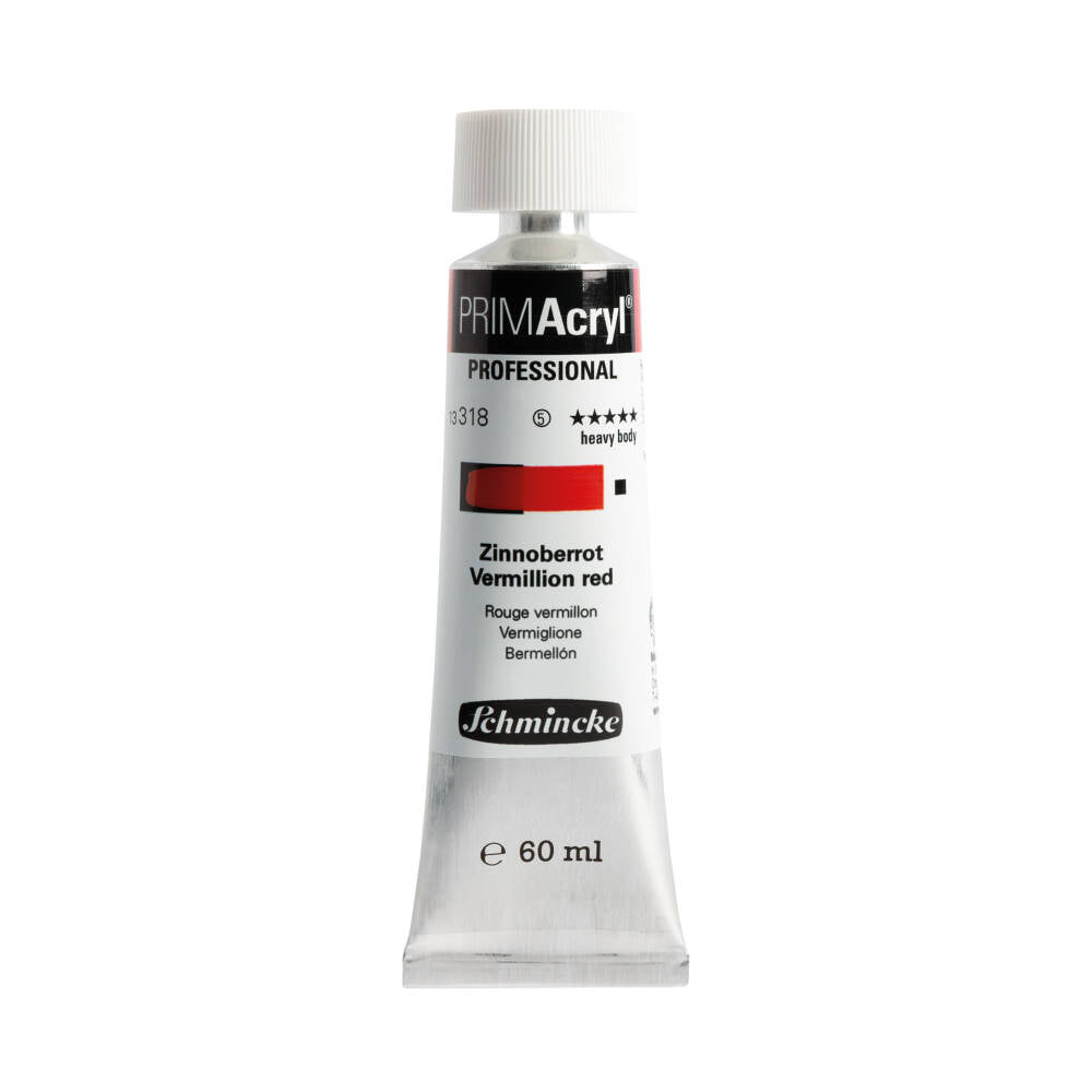 Schmincke Primacryl Artist Acrylic Paint 318 Vermilion Red 60 ml