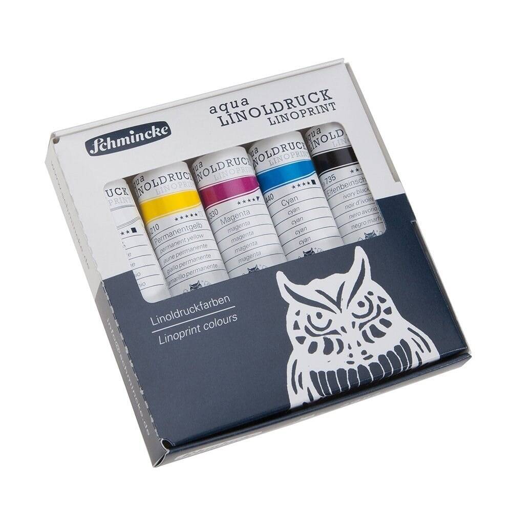 Schmincke Professional Linoleum Printing Ink Paint Set 5x20 ml