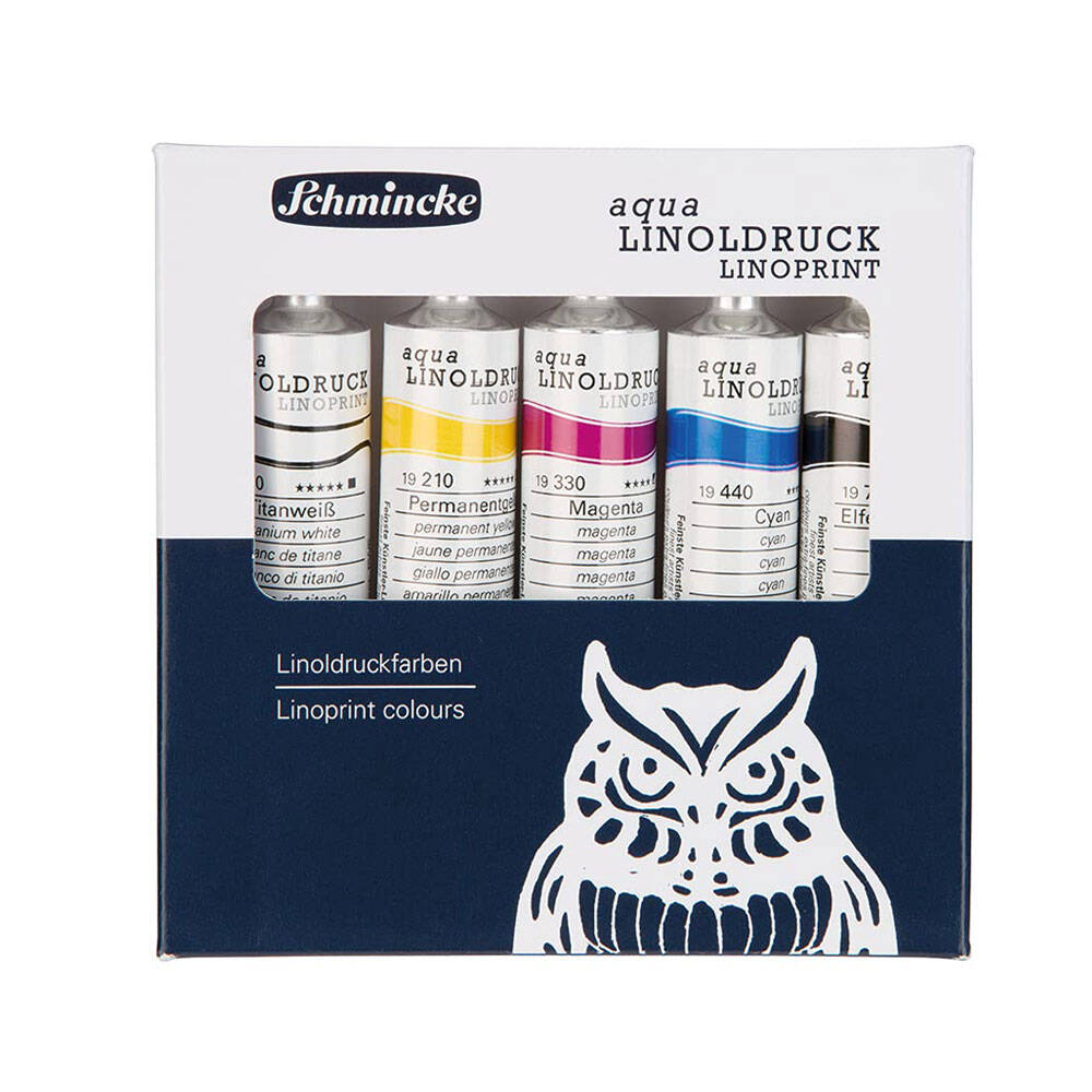 Schmincke Professional Linoleum Printing Ink Paint Set 5x20 ml