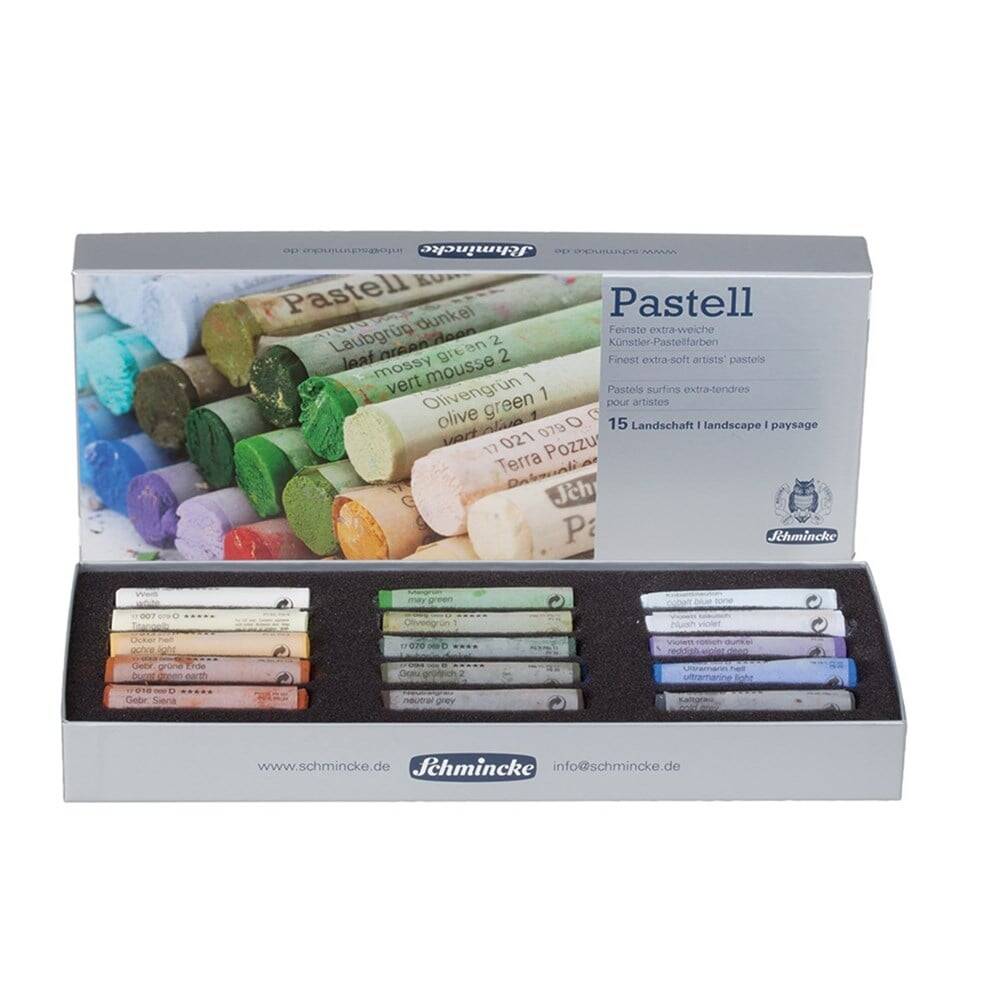 Schmincke Soft Pastel Cardboard Box Set 15 Colors Landscape
