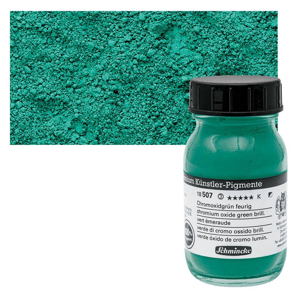 Schmincke Powder Pigment Chromium Oxide Green Brilliant 100 ml