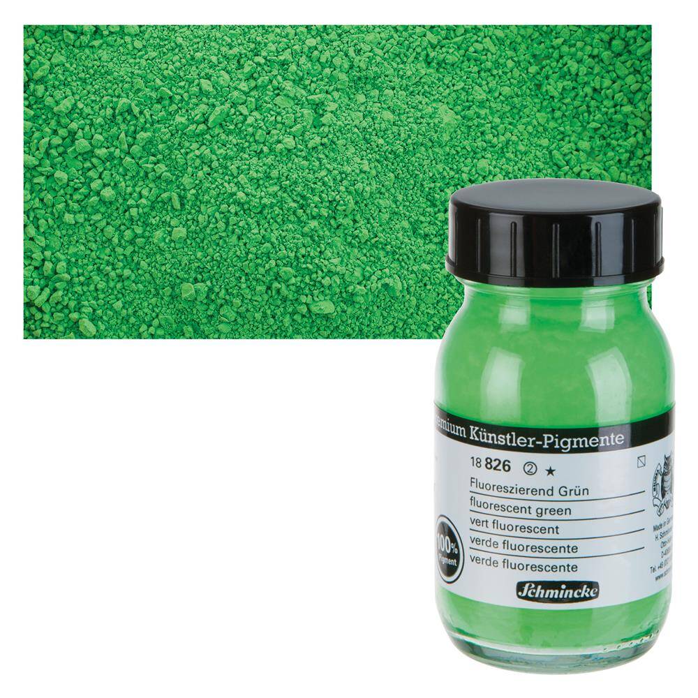 Schmincke Powder Pigment Fluorescent Green 100 ml