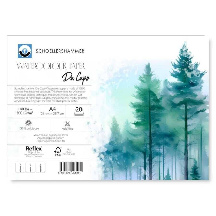 Schoellershammer Da Capo Cold Press Hardcover Watercolor Notebook 300 gr A4 20 Sheets