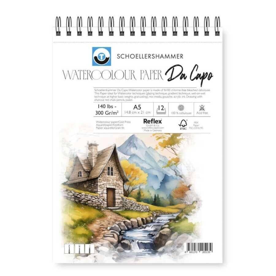 Schoellershammer Da Capo Cold Press Watercolor Notebook 300 gr A5 12 Sheets