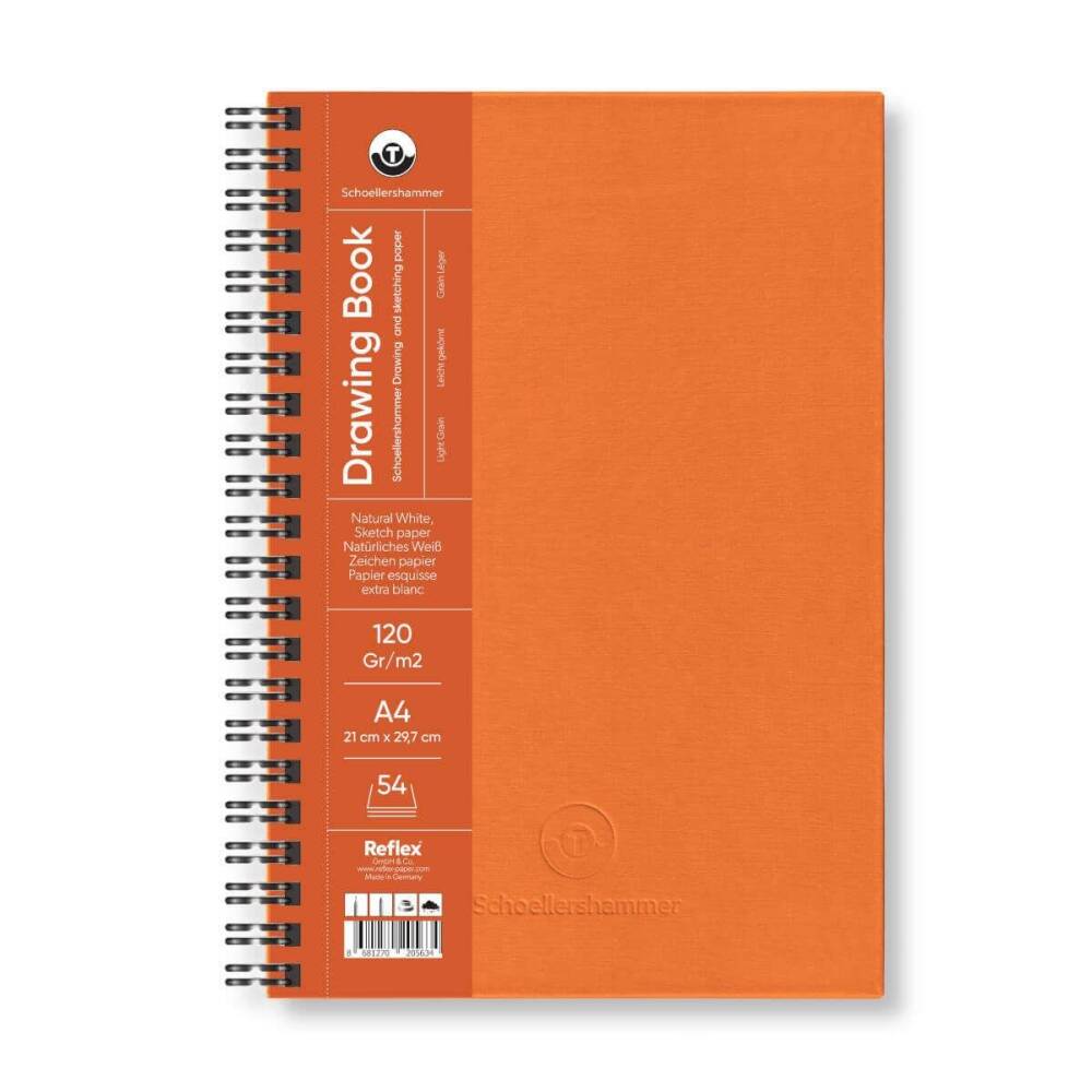 Schoellershammer Drawing Pad Turuncu Sert Kapak Çizim Defteri 120 gr A4 54 Yaprak