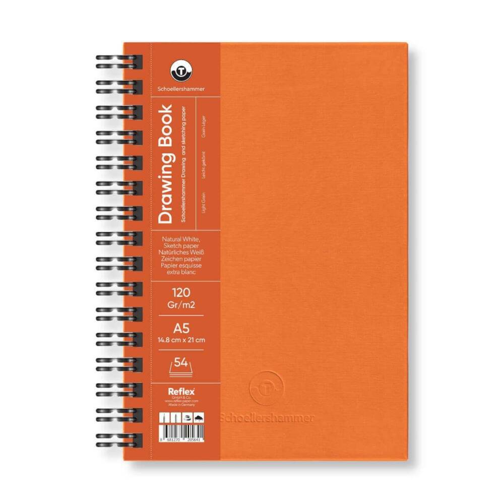 Schoellershammer Drawing Pad Turuncu Sert Kapak Çizim Defteri 120 gr A5 54 Yaprak