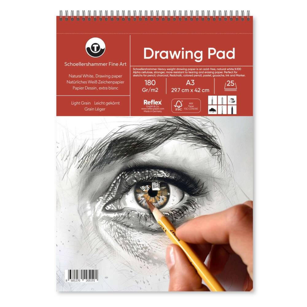 Schoellershammer Heavy Weight Drawing Pad 180 gr A3 20 Sheets