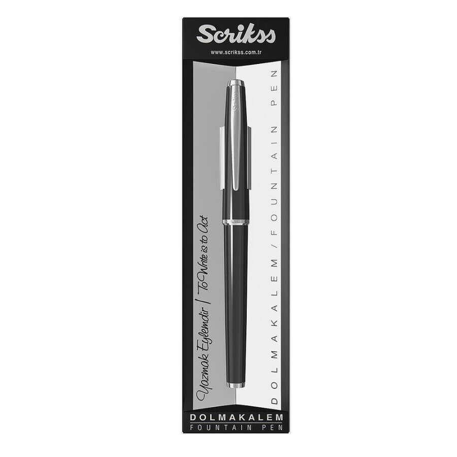 Scrikss 33 Dolma Kalem Siyah Şeffaf Kutu