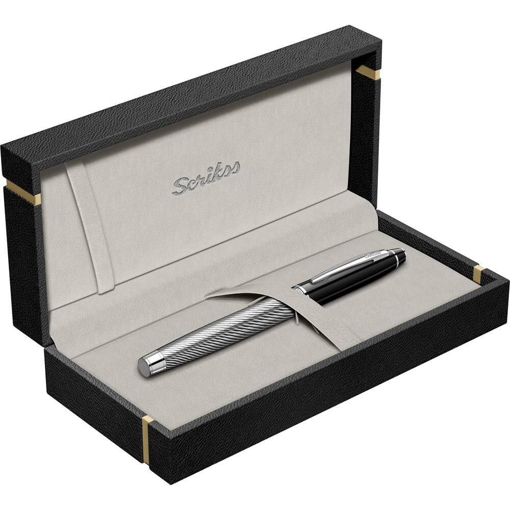 Scrikss 35C Fountain Pen Black Chrome Luxury Box