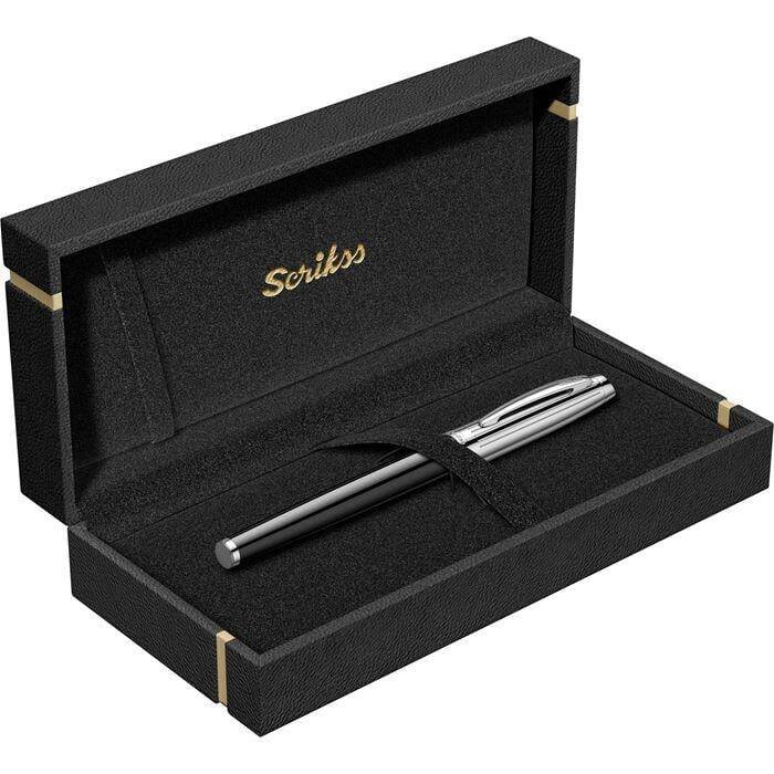 Scrikss 39 Fountain Pen Black Chrome Luxury Box