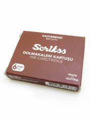 Scrikss Fountain Pen Ink 6-Pack Brown Cartridge