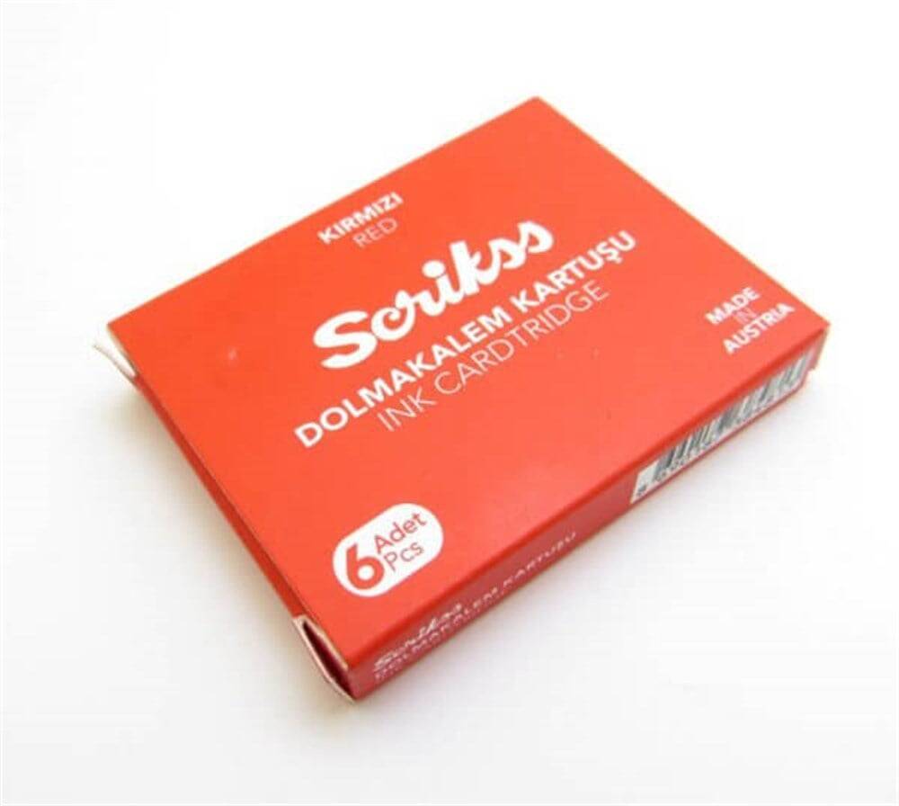 Scrikss Fountain Pen Ink 6-Pack Red Cartridge