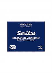 Scrikss Fountain Pen Ink 6-Pack Blue-Black Cartridge