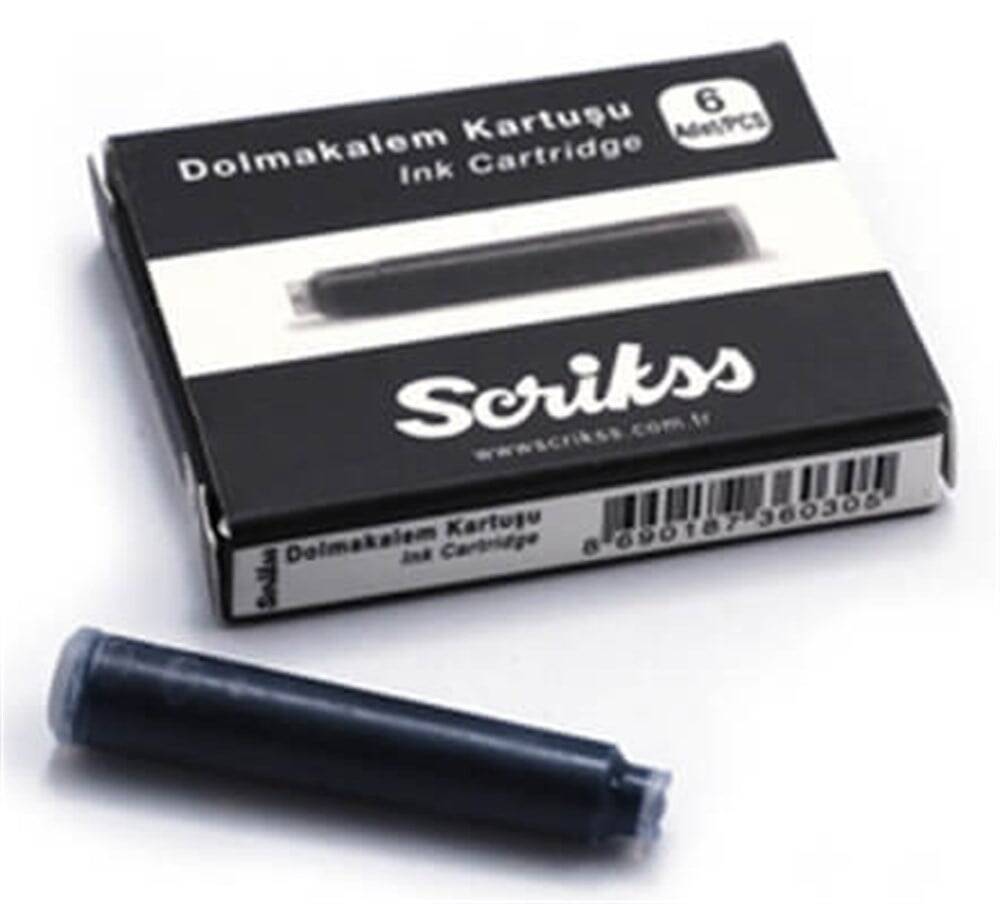 Scrikss Fountain Pen Ink 6-Piece Cartridge Black