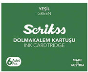Scrikss Fountain Pen Ink 6-Pack Green Cartridge
