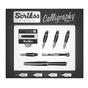 Scrikss Dolma Kalem Seti Siyah 0,5 mm - 1 mm - 1,5 mm - 2 mm ( Hat İçin Özel Kesilmiş Uçlar)