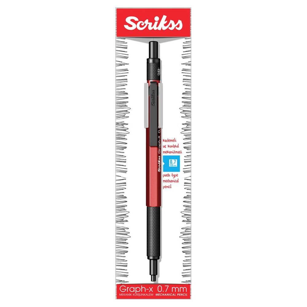 Scrikss Versatil Kalem Graph-X 0.7 mm Kırmızı