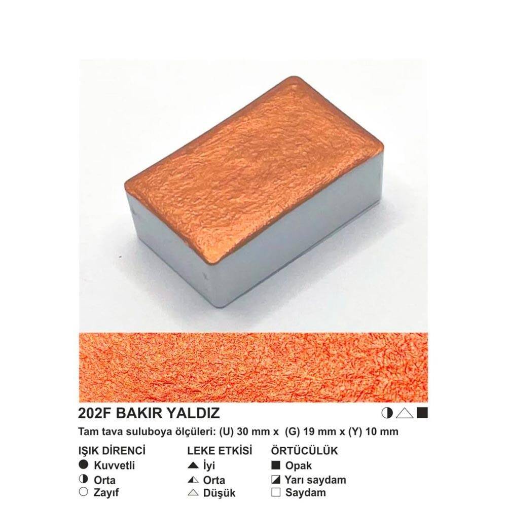 Şemse Art Yaldız Suluboya 202 Bakır Yaldız Tam Tablet