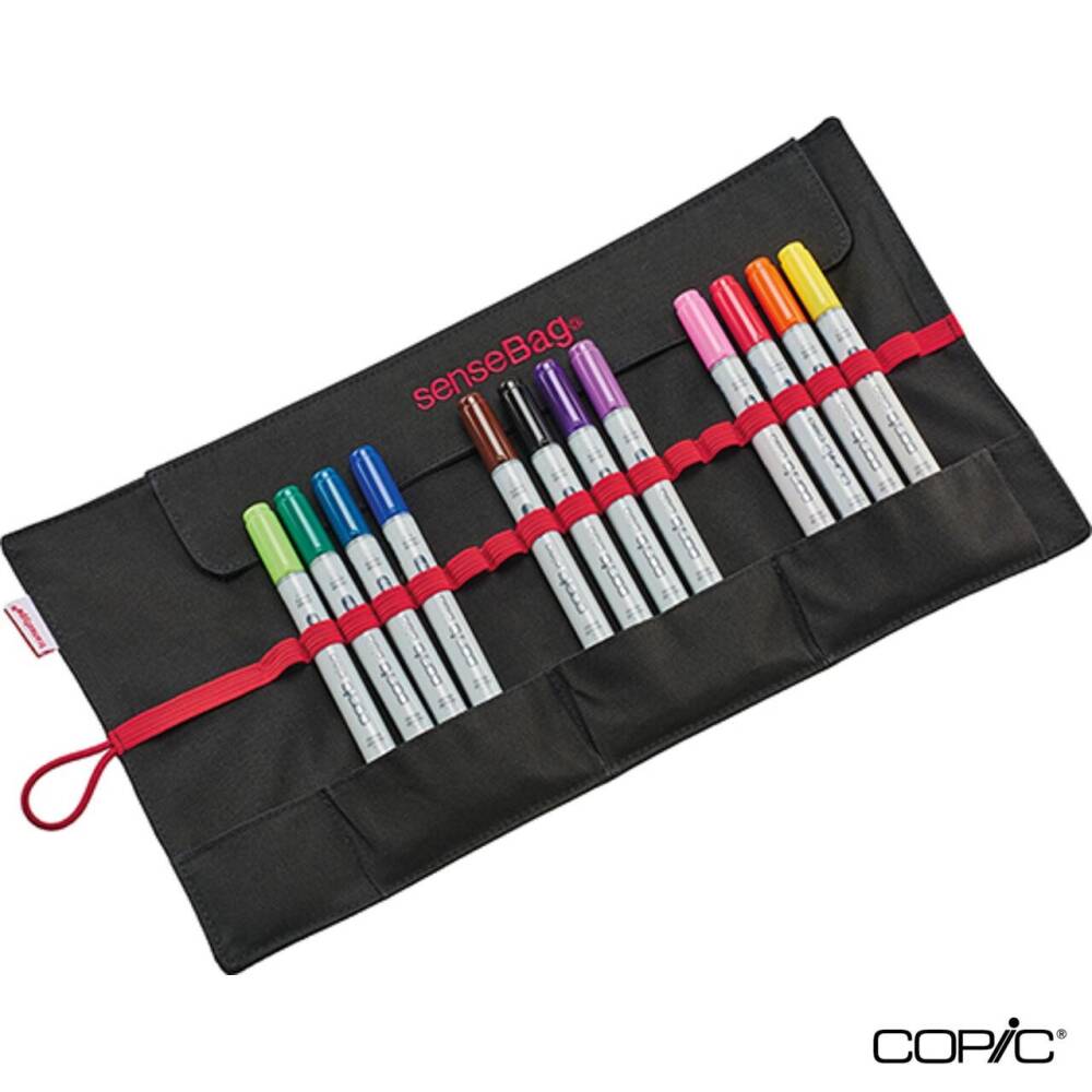 SenseBag 18-Piece Roll Pencil Case Black