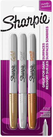 Sharpie Marker Set Metallic Colors 3 Pieces