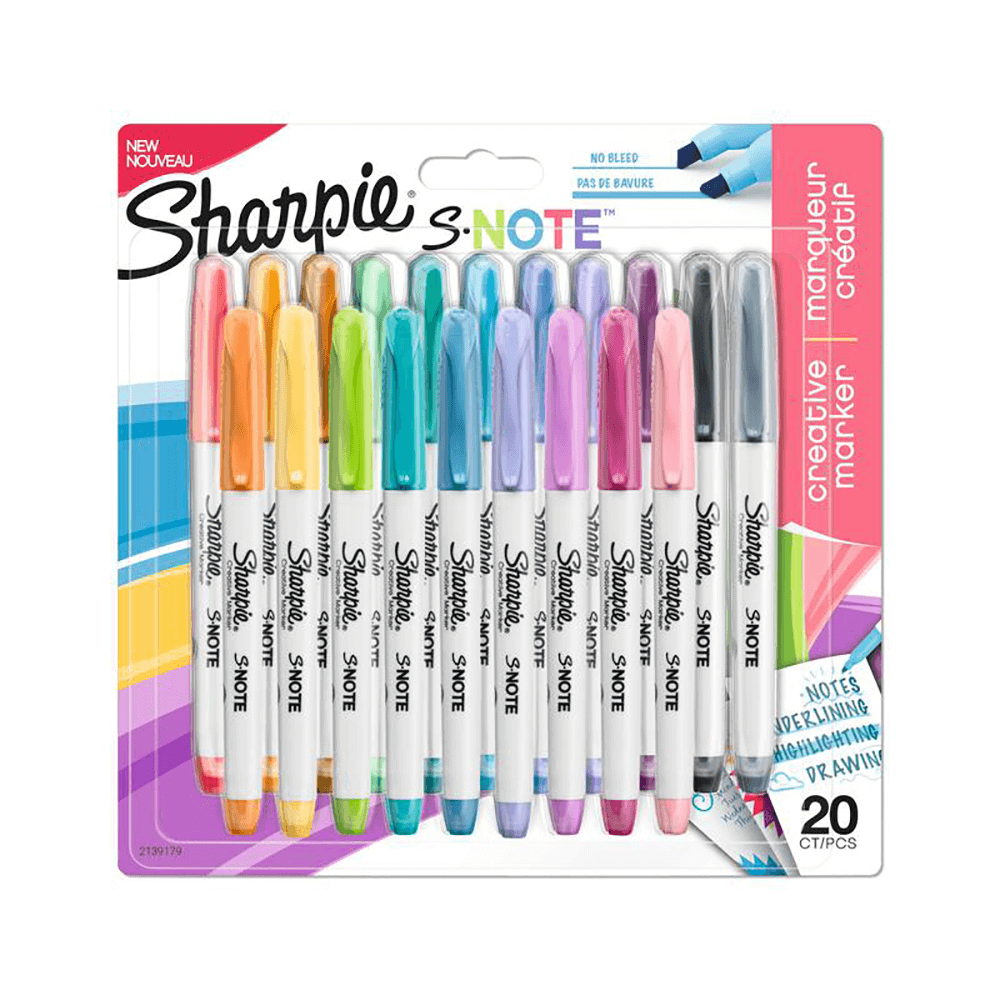 Sharpie Marker S Note Set Creative Chisel Tip 20 Assorted Colors