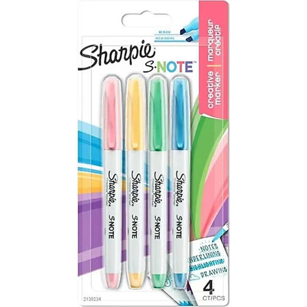 Sharpie Markör S Note Set Kreatif Kesik Uç 4'lü Karışık Renkler