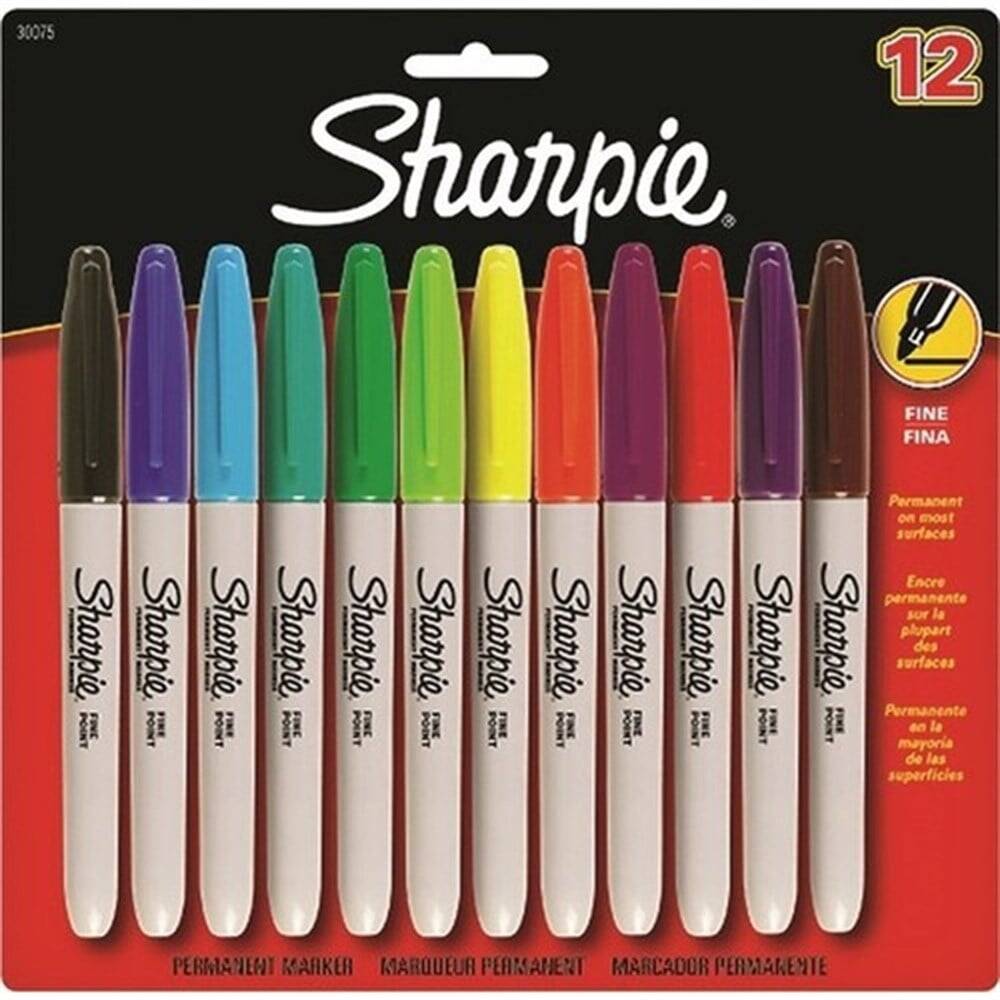 Sharpie Permanent Marker Set Fine 12 Assorted Colors (2065404)