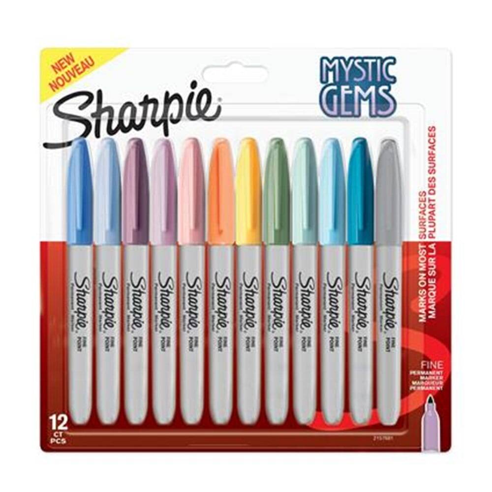 Sharpie Permanent Marker Set Fine 12-Piece Mystic Gems