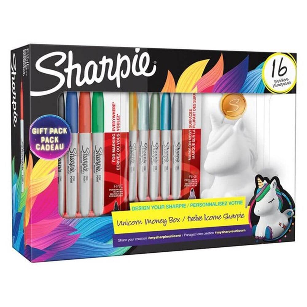 Sharpie Permanent Set Fıne 16'lı Kumbara Hediyeli Tek Boynuz