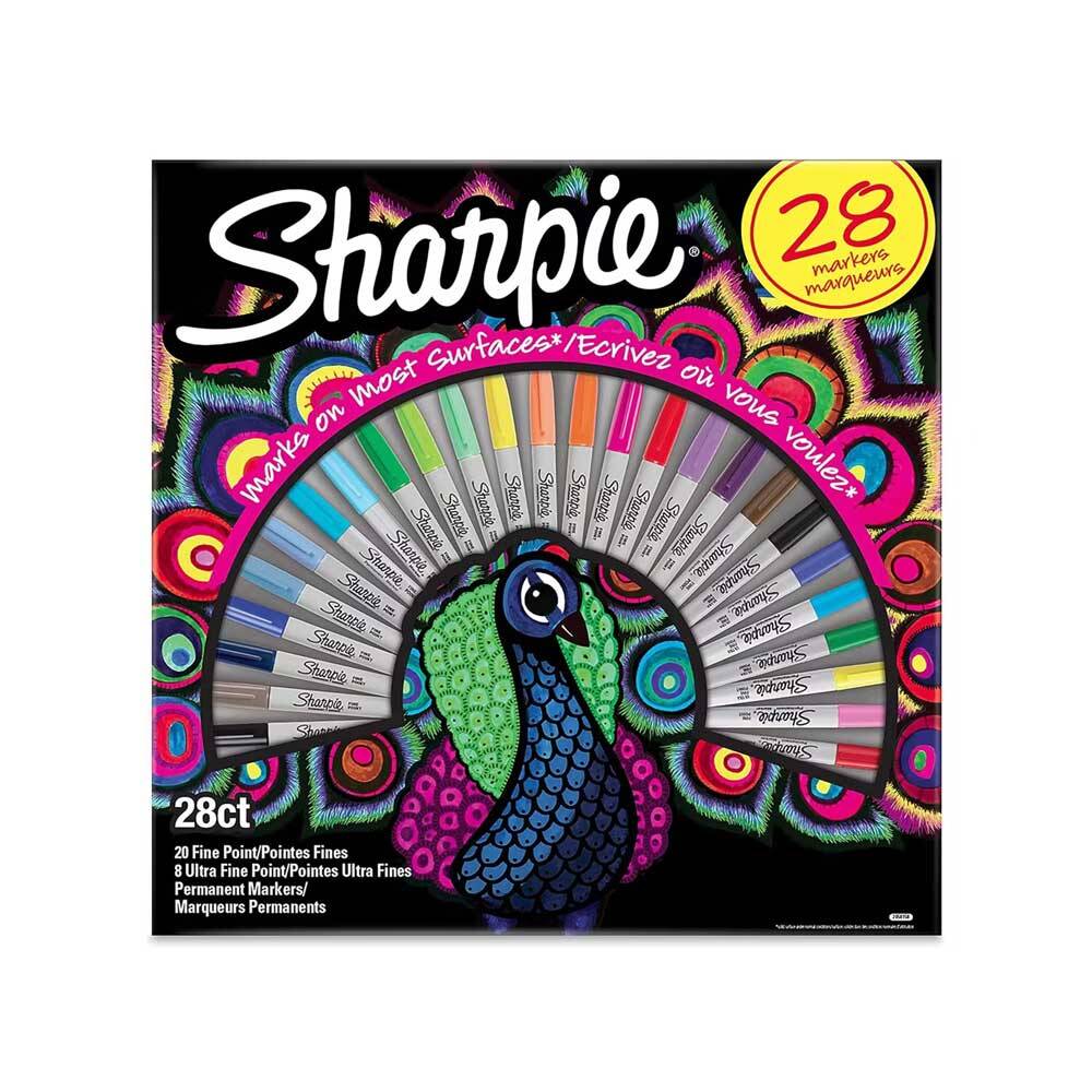 Sharpie Permanent Set Fine 28pcs Peacock