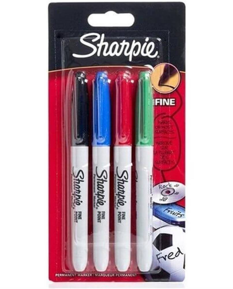 Sharpie Permanent Set Fine 4 Standard Colors
