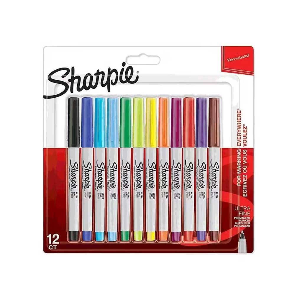 Sharpie Permanent Set Ultra Fine Tips 12pcs