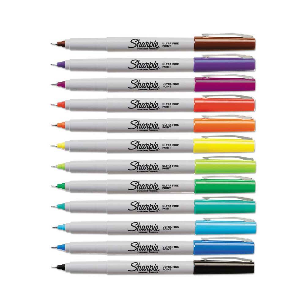 Sharpie Permanent Set Ultra Fine Tips 12pcs