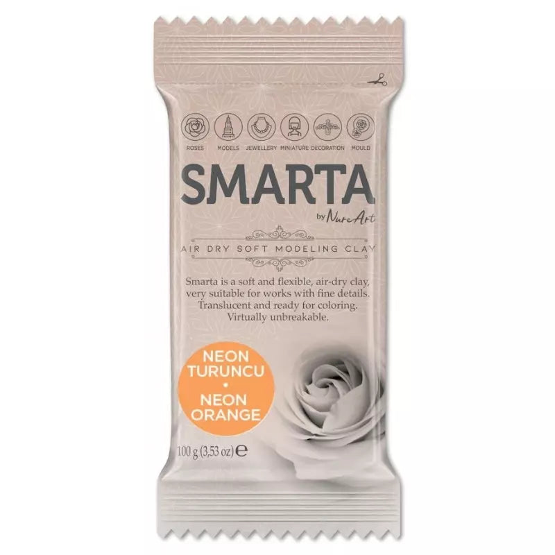Smarta Havayla Kuruyan Modelleme Hamuru 100gr Neon Turuncu