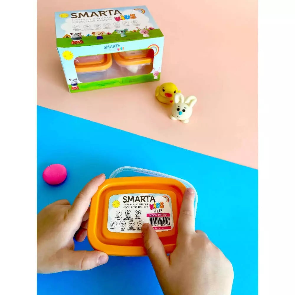 Smarta Kids Havayla Kuruyan Model Hamuru Okul Seti 70gr x 4'lü Set