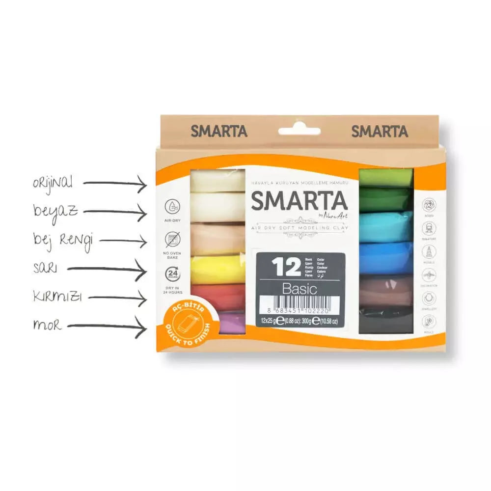 Smarta Kids Air Dry Modeling Dough 25gr x Set of 12