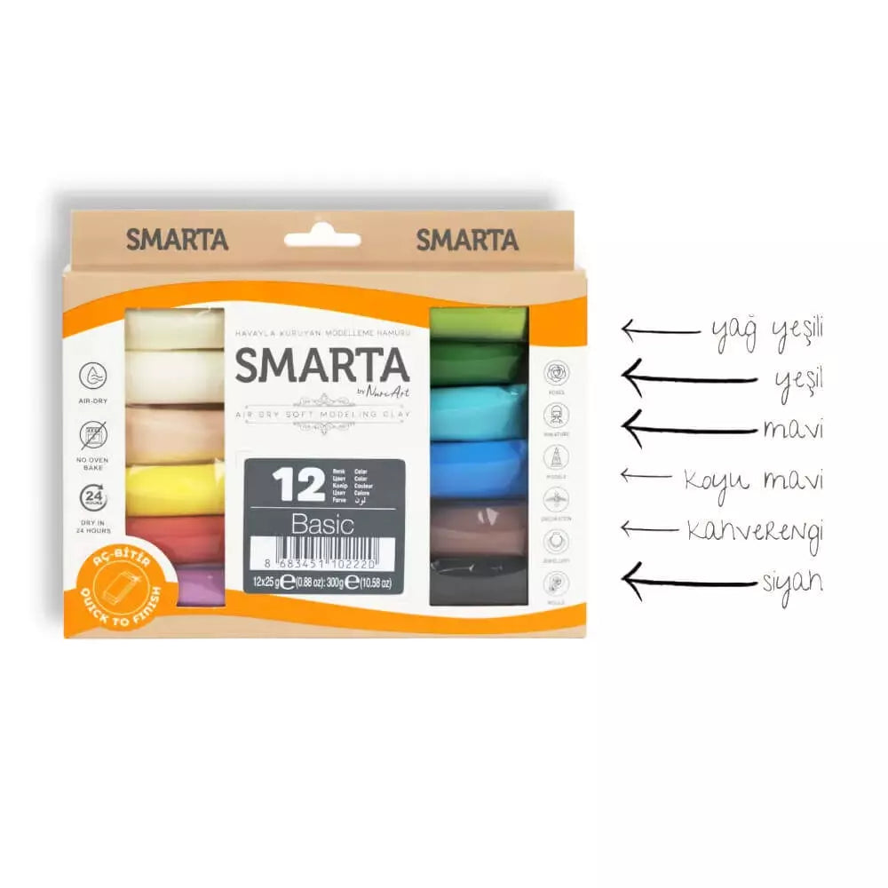 Smarta Kids Air Dry Modeling Dough 25gr x Set of 12