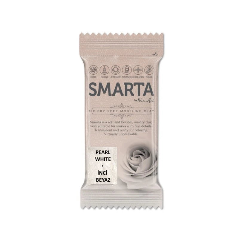 Smarta Kids Havayla Kuruyan Modelleme Hamuru 60gr Metalik Beyaz İnci