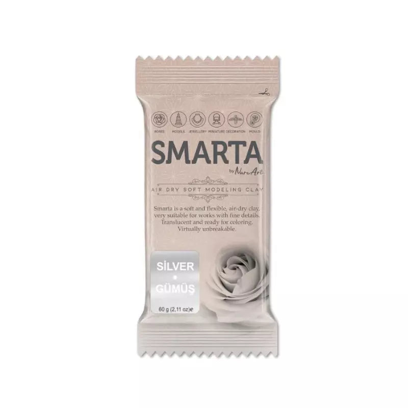 Smarta Kids Havayla Kuruyan Modelleme Hamuru 60gr Metalik Gümüş