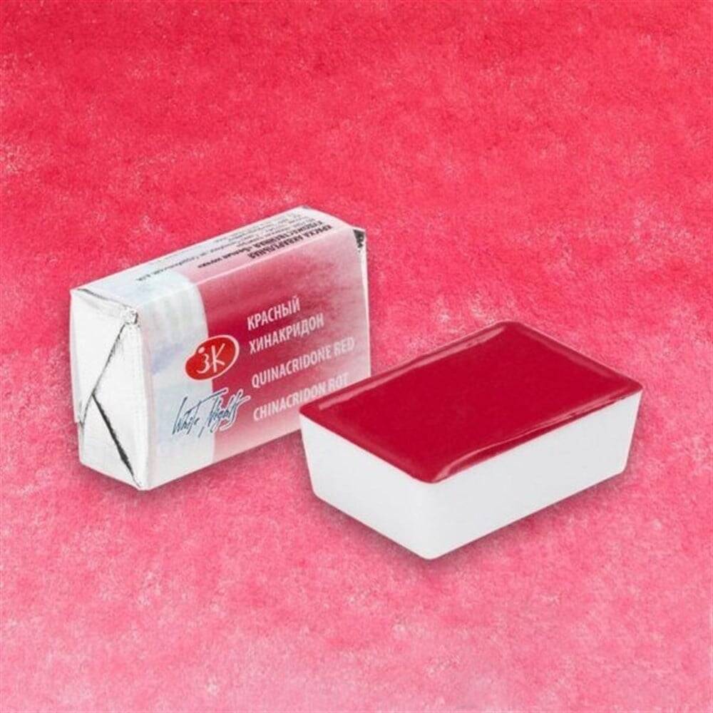 St. Petersburg White Nights 1/1 Tam Tablet Sulu Boya 357 Quinacridone Red