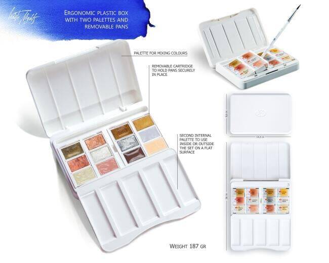 St. Petersburg White Nights Extra-Fine Tam Tablet Sulu Boya 2.5 ml 12’li Metalik Ve Pastel