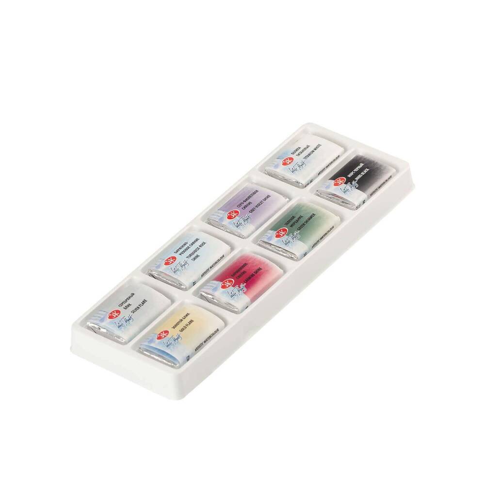 St. Petersburg White Nights Extra-Fine Full Pan Watercolor Set 2.5 ml Shimmering Collection Winter 8 pcs