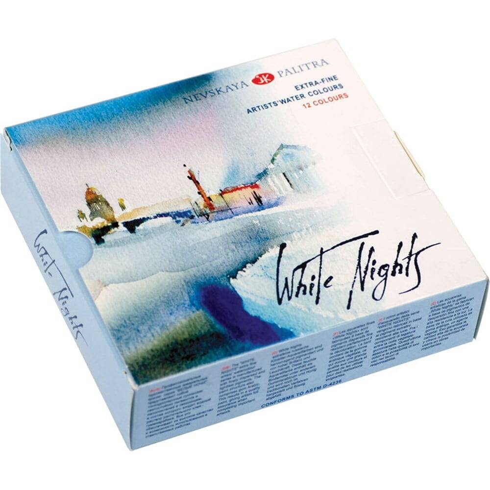 St. Petersburg White Nights Watercolor Set 12 Colors Plastic Box