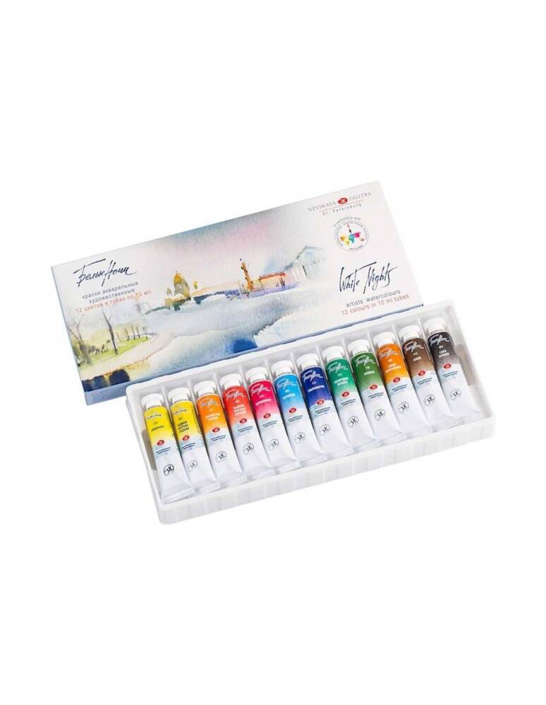 St. Petersburg White Nights Tube Watercolor Set 12 Colors Plastic Box